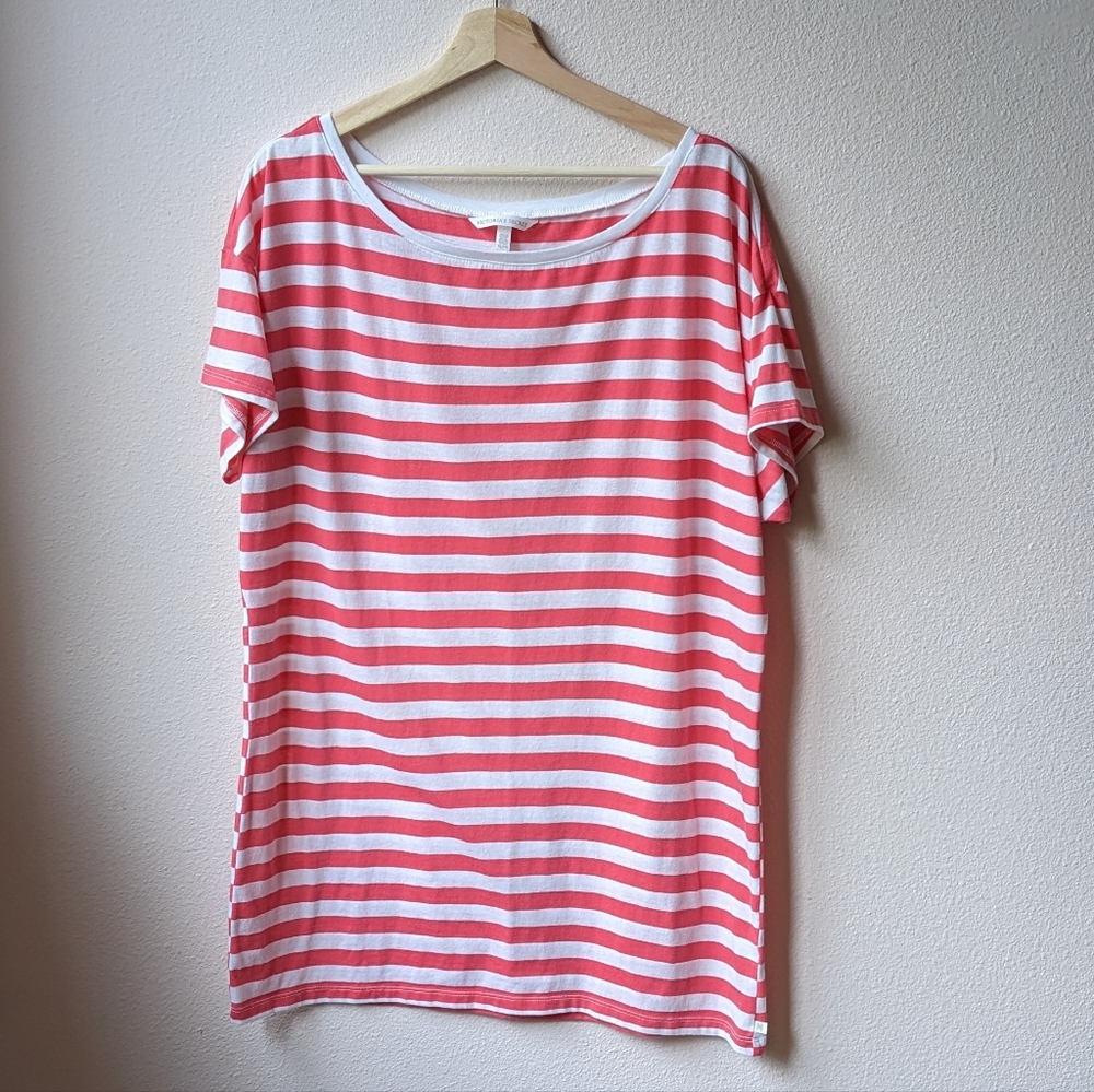 Victoria's Secret - Pink & White Striped SS Tunic - Women's XL